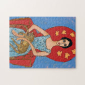 Nancy met zittende kat legpuzzel (Horizontaal)