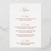 Nancy Modern Wedding Menu Folie Uitnodiging (Voorkant)