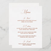 Nancy Modern Wedding Menu Folie Uitnodiging (Voorkant / Achterkant)