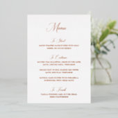 Nancy Modern Wedding Menu Folie Uitnodiging (Staand Voorkant)