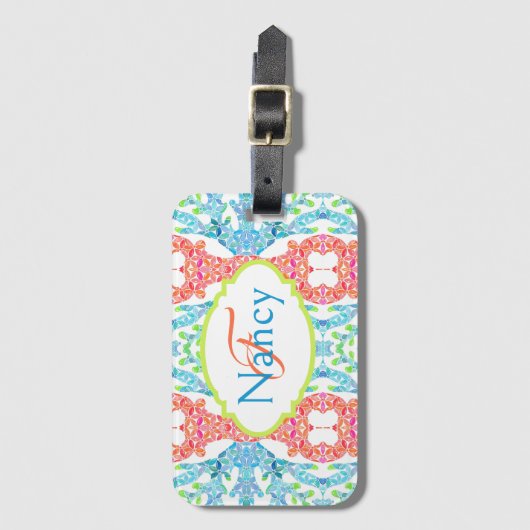 Nancy Mosaic Luggage Tag Bagagelabel (Voorkant (verticaal))