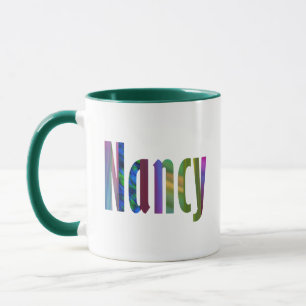 "Nancy" Naam in Leuke en Heldere Kleurrijke Letter Mok