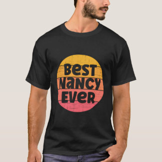 Nancy Naam Retro Sunset Graphic Beste Nancy Ooit T-shirt