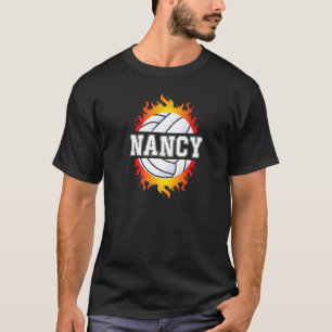 Nancy Naam Volleybal Speler Meisjes Bal en Net Sp T-shirt