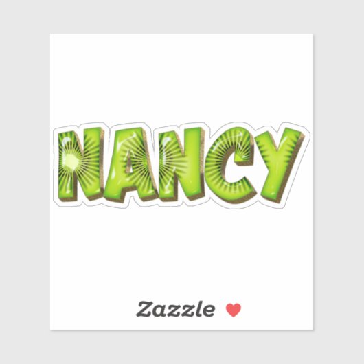 Nancy Name Kiwi Design Aufkleber Sticker (Vel)