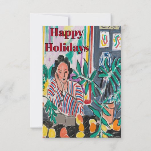 Nancy on Cell Phone, add text, Happy Holiday Bedankkaart (Voorkant)