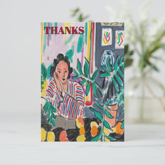 Nancy on Cell Phone, add text, Poster Bedankkaart (Staand voorkant)