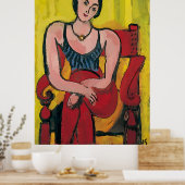 Nancy op de rode stoel 3 poster (Keuken)