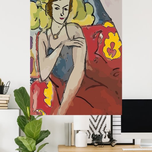 Nancy op de rode stoel poster (Thuiskantoor)