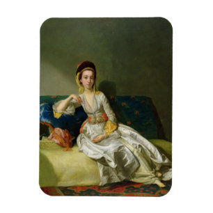 Nancy Parsons in Turkey Dress, c.1771 (oil on cop) Magneet