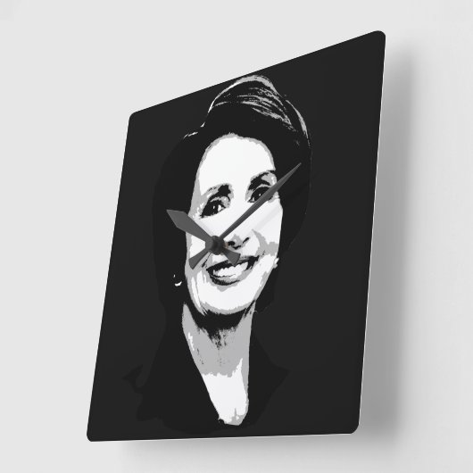 Nancy Pelo Face Vierkante Klok (Hoek)