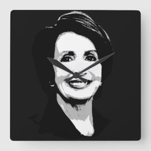 Nancy Pelosi Face Vierkante Klok