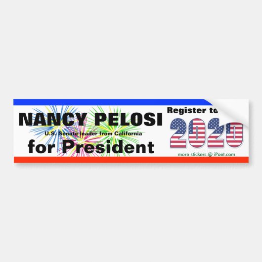 NANCY PELOSI FOR PRESIDENT in 2020 - Bumpersticker (Voorkant)