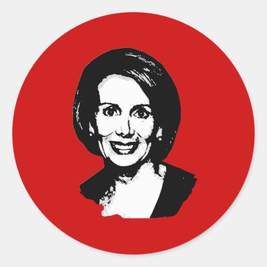 Nancy Pelosi Gear Ronde Sticker (Voorkant)