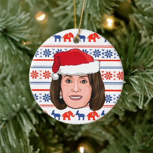 NANCY PELOSI Kerstmis Keramisch Ornament (Boom)