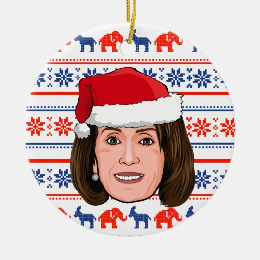 NANCY PELOSI Kerstmis Keramisch Ornament (Voorkant)