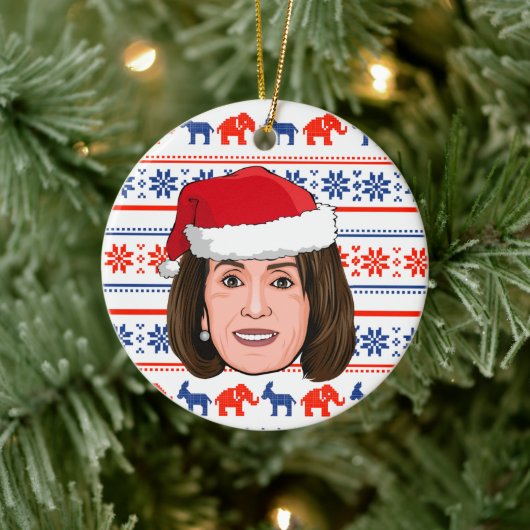 Nancy Pelosi Kerstmis Keramisch Ornament (Boom)