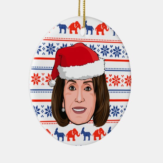 Nancy Pelosi Kerstmis Keramisch Ornament (Rechts)