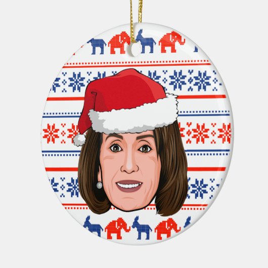 Nancy Pelosi Kerstmis Keramisch Ornament (Links)