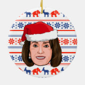Nancy Pelosi Kerstmis Keramisch Ornament (Achterkant)