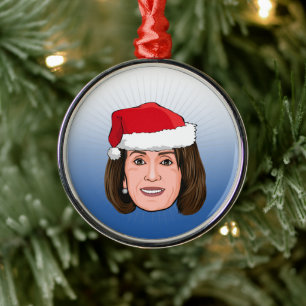 NANCY PELOSI Kerstmis Metalen Ornament