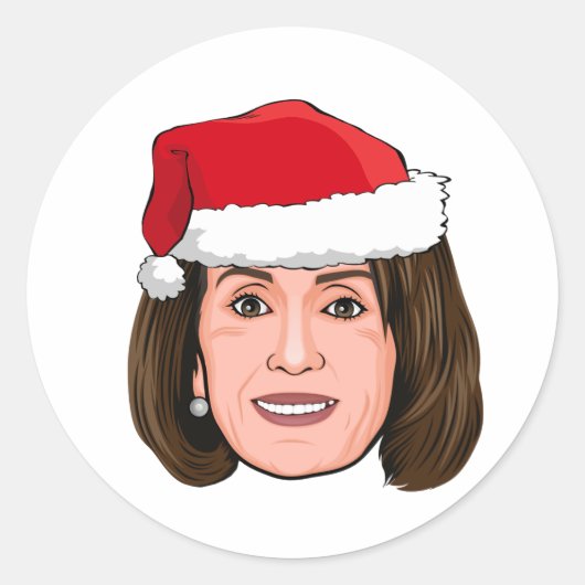 NANCY PELOSI Kerstmis Ronde Sticker (Voorkant)