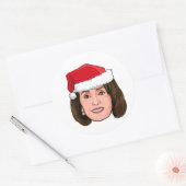 NANCY PELOSI Kerstmis Ronde Sticker (Envelop)