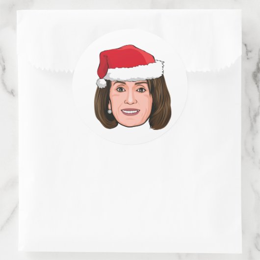 NANCY PELOSI Kerstmis Ronde Sticker (Tas)