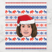 NANCY PELOSI Kerstmis Wijn Etiket (Enkel label)