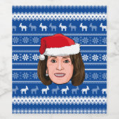 NANCY PELOSI Kerstmis Wijn Etiket (Enkel label)