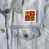 nancy Reagan Vierkante Button 5,1 Cm (In situ)