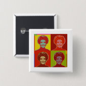 nancy Reagan Vierkante Button 5,1 Cm (Voorkant /achterkant)