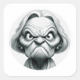 "Nancy the Mean Old Woman" Vierkante Sticker