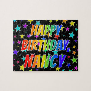"NANCY" Voornaam, geun "HAPPY BIRTHDAY" Legpuzzel