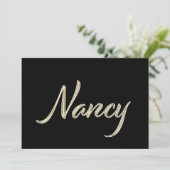 Nancy white gold Handwriting Karte Kaart (Staand voorkant)