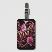 Nancy's Bloemen Naamplaat Bagagelabel (Voorkant (verticaal))