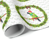 Nanday Container Parrot in Santa Hat voor Kerstmis Cadeaupapier (Rol Hoek)