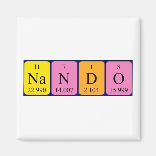 Nando periodieke table name magnet (Voorkant)