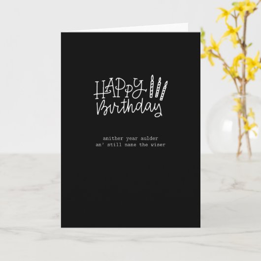 Nane the Wiser Grappig Schotse verjaardag Kaart (Gele Bloem)
