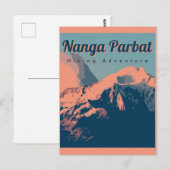 Nanga Parbat Vintage Travel Briefkaart (Voorkant / Achterkant)