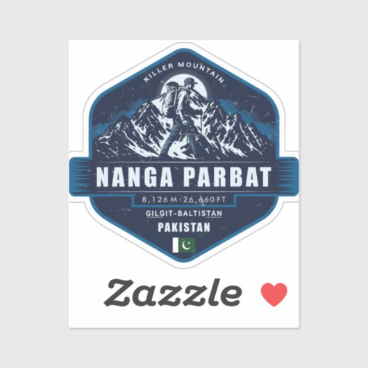 Nanga Parbat Wandeltocht – Killer Mountain Pakist Sticker (Vel)