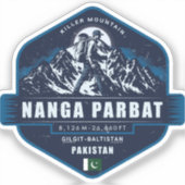 Nanga Parbat Wandeltocht – Killer Mountain Pakist Sticker (Voorkant)