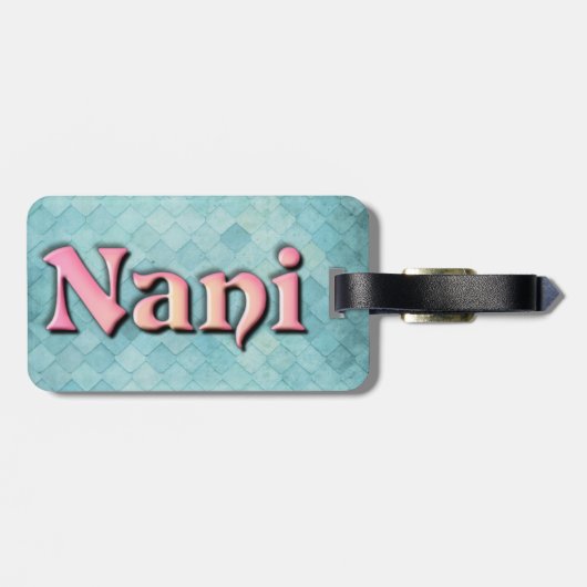 Nani 3D front Voeg foto terug toe: voeg tekst toe Bagagelabel (Achterkant horizontaal)