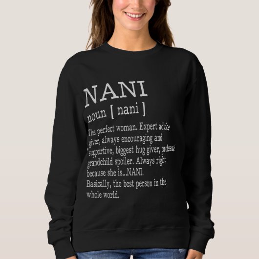 Nani Definition Grandma Moederdag Gifts Women Trui (Voorkant)