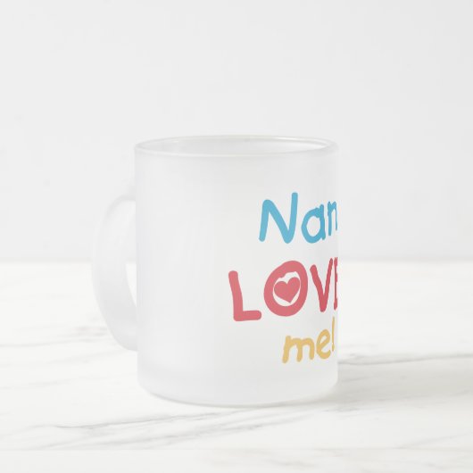 Nani Loves Me T-shirts en geschenken Matglas Koffiemok (Voorkant links)