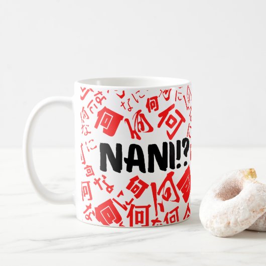 Nani met Japanse Kanji en Hiragana Letters Koffiemok (Met donut)