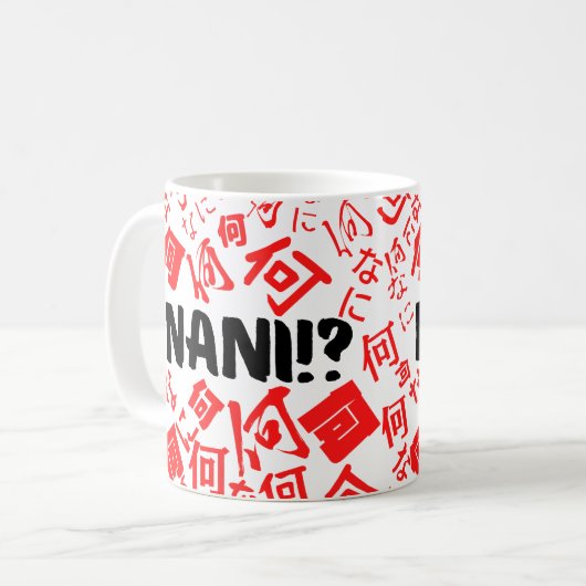 Nani met Japanse Kanji en Hiragana Letters Koffiemok (Voorkant links)