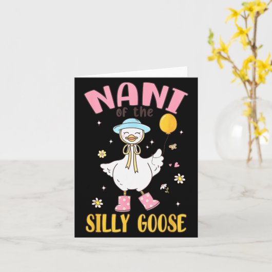 Nani Of The Silly Goose First Birthday Family Matc Kaart (Gele Bloem)