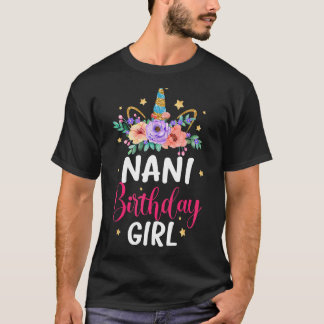 Nani van de verjaardag meisje eenhoorn verjaardag t-shirt