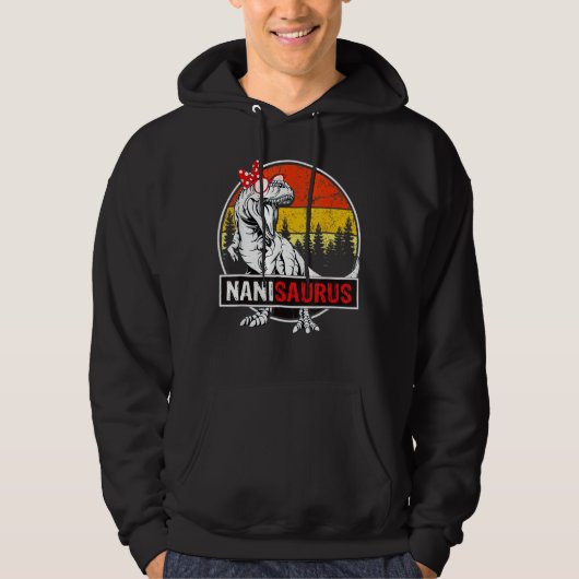 Nanisaurus Rex Dinosaur Nani Saurus Moeder Fami Hoodie (Voorkant)